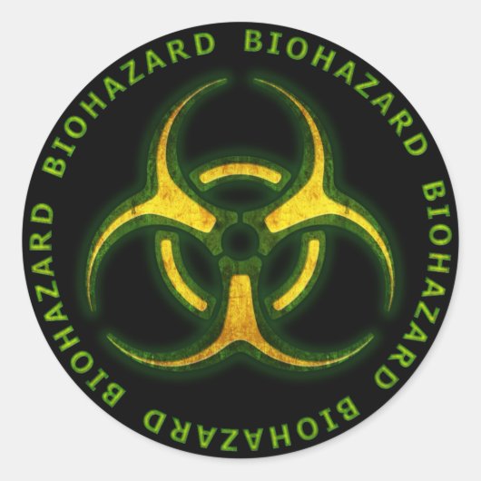 Sticker Rond Avertissement de zombie bibidanger (Devant)