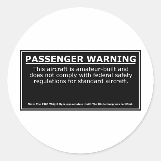 STICKER ROND AVERTISSEMENT DU PASSAGER (Devant)