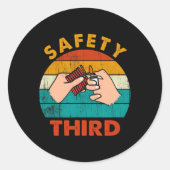 Sticker Rond Avertissement Feu d'artifice Rackers Sécurité Troi (Devant)