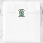 Sticker Rond Avertissement Je Shap Sur Les Gens Drôle Caméra Pu (Sac)