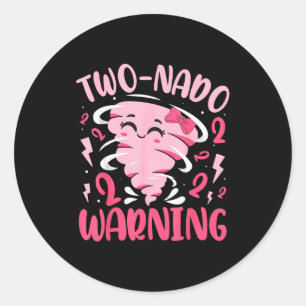 Sticker Rond Avertissement Kids Two-nado 2e anniversaire Nk Tor