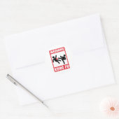 Sticker Rond avertissement kung fu (Enveloppe)