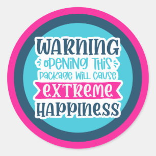 Sticker Rond Avertissement l'ouverture de ce paquet sera - happ