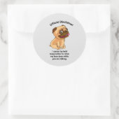 Sticker Rond Avertissement officiel Mon visage (Sac)