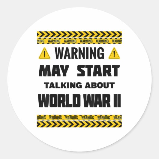 Sticker Rond Avertissement Peut Commencer À Parler De La Second (Devant)