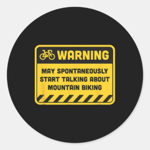 Sticker Rond Avertissement Peut Commencer à Parler Spontanément