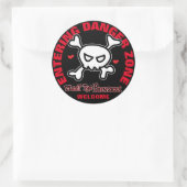 Sticker Rond Avertissement Princesse (Sac)