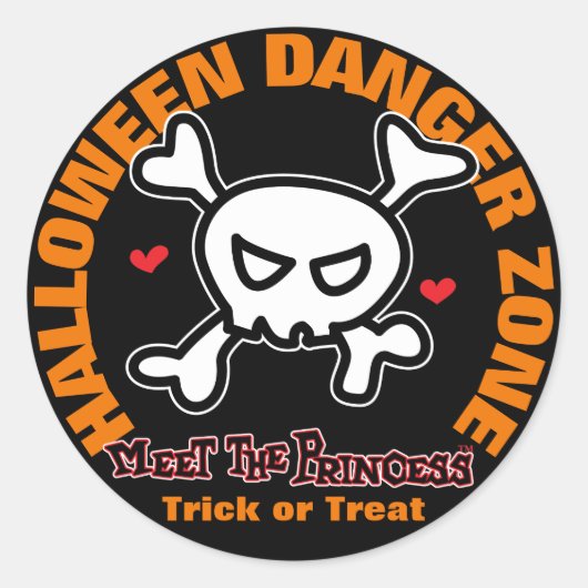 Sticker Rond Avertissement Princesse (Devant)