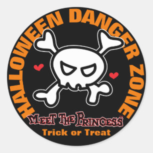 Sticker Rond Avertissement Princesse