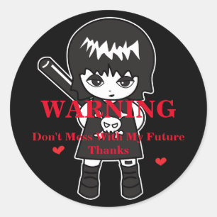 Sticker Rond Avertissement Princesse