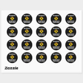 Sticker Rond Avertissement Science en cours Signal - Funny Scie (Feuille)