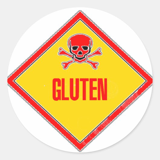 Sticker Rond Avertissement sur le gluten (Devant)