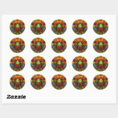 Sticker Rond AVERY ~ SHINY Christmas FROG ~ (Feuille)