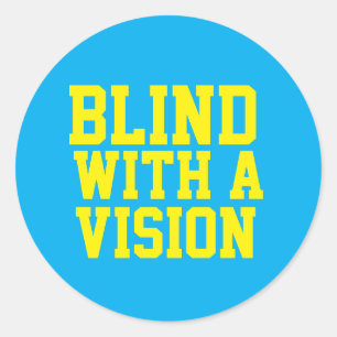 Sticker Rond Aveugle avec une vision bleue