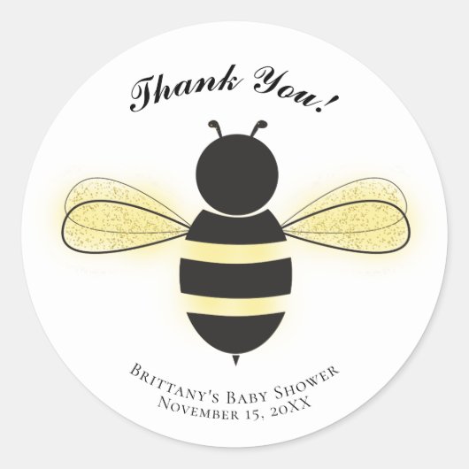 Sticker Rond Avez-vous entendu le BOURDON Bumble Bee Dot Baby S (Devant)
