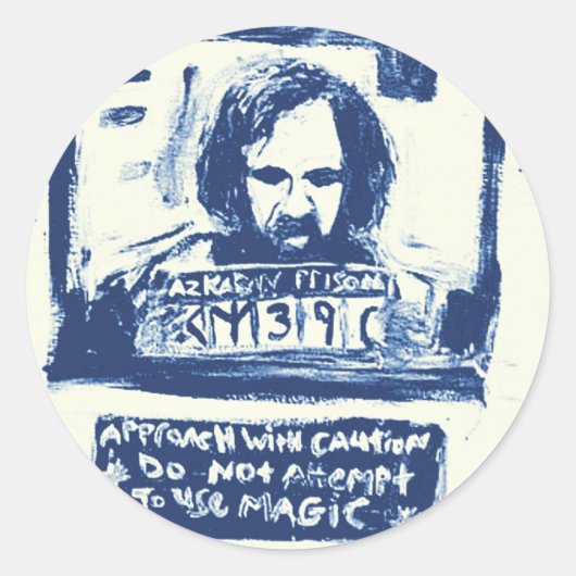 STICKER ROND AVEZ-VOUS VU CE MAGICIEN BLEU (Devant)