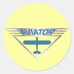 Sticker Rond Aviateur