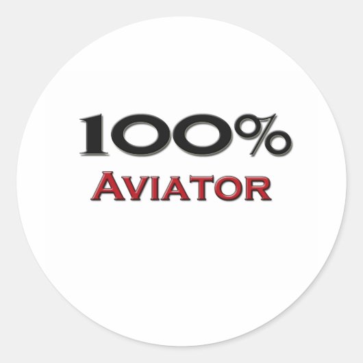 Sticker Rond Aviateur à 100 % (Devant)