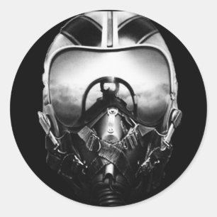 Sticker Rond Aviateur de chasse à réaction