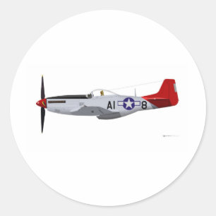Sticker Rond Aviateurs nord-américains de Tuskegee de mustang