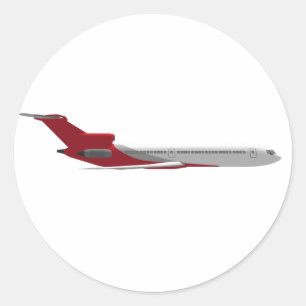 Sticker Rond Avion à réaction commercial : Modèle 3D :