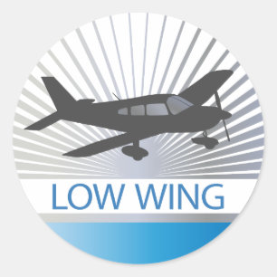 Sticker Rond Avion à voilure basse