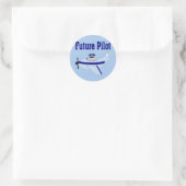 Sticker Rond Avion bleu, futur pilote (Sac)