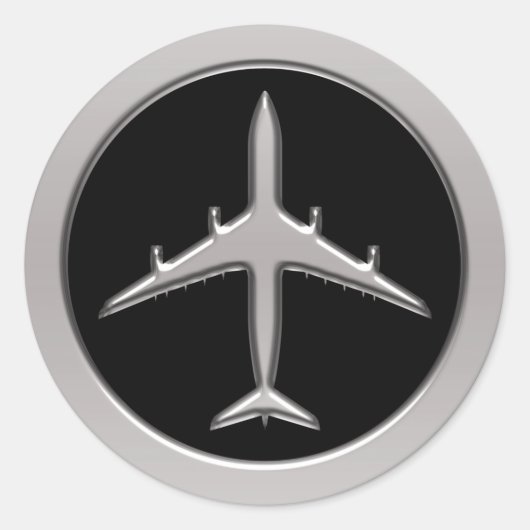 Sticker Rond Avion Chrome Jet (Devant)