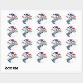 Sticker Rond Avion de chasse américain (Feuille)