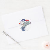 Sticker Rond Avion de chasse américain (Enveloppe)