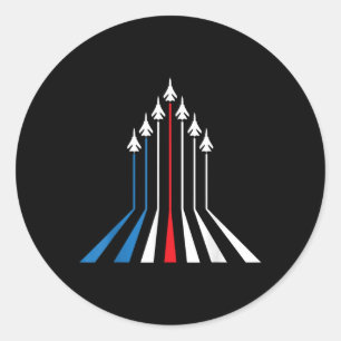 Sticker Rond Avion de chasse Avion Drapeau États-Unis 4 juillet