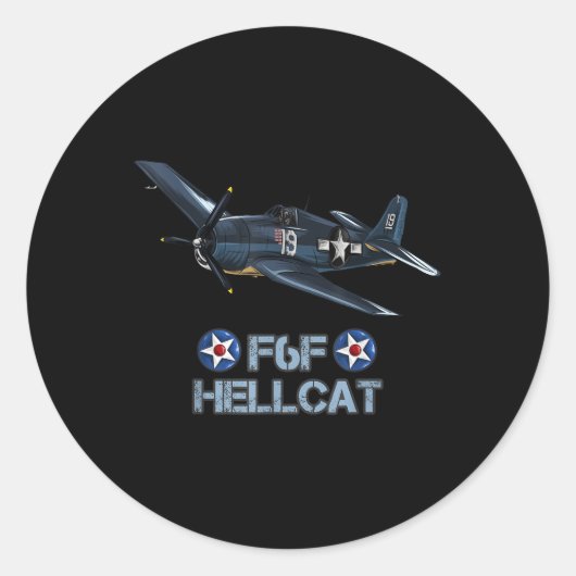 Sticker Rond Avion de chasse F6f Hellcat de la Seconde Guerre m (Devant)