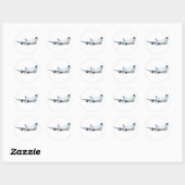 Sticker Rond Avion de dessin (Feuille)