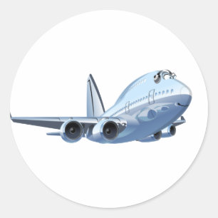 Sticker Rond Avion de dessin