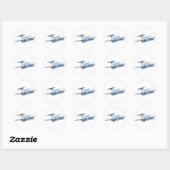 Sticker Rond Avion de dessin (Feuille)