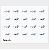 Sticker Rond Avion de dessin (Feuille)