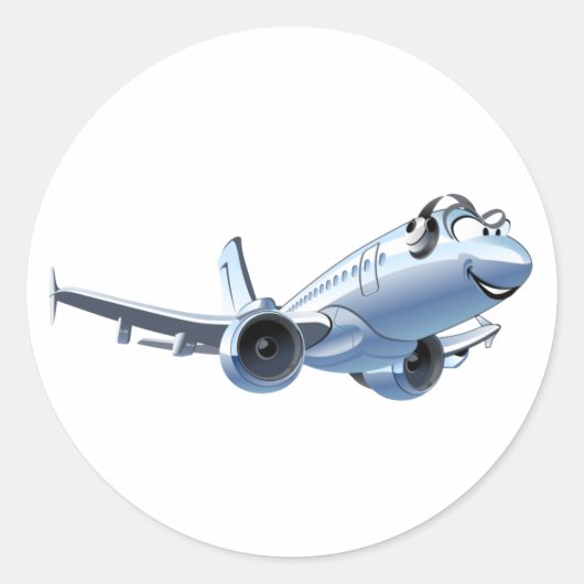 Sticker Rond Avion de dessin (Devant)