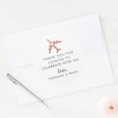 Sticker Rond Avion Destination Mariage Merci Favoriser (Enveloppe)