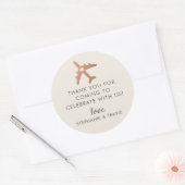 Sticker Rond Avion en cuivre Voyage Merci à thème (Enveloppe)