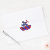 Sticker Rond Avion en pleine explosion (Enveloppe)