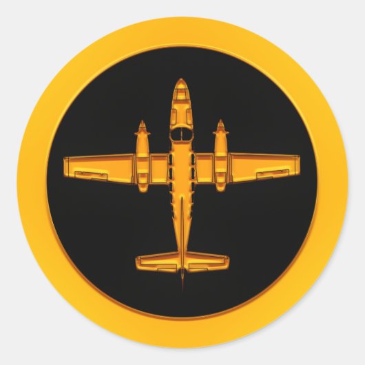 Sticker Rond Avion Gold Twin Prop (Devant)