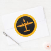 Sticker Rond Avion Gold Twin Prop (Enveloppe)
