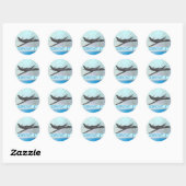 Sticker Rond Avion Jet d'entreprise (Feuille)
