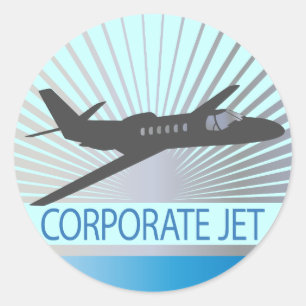 Sticker Rond Avion Jet d'entreprise