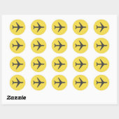 Sticker Rond Avion minimaliste Avion Vol (Feuille)