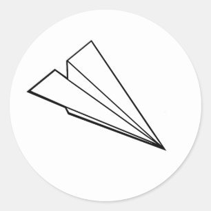 Sticker Rond Avion papier
