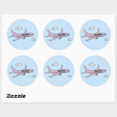 Sticker Rond Avion personnalisable  (Feuille)