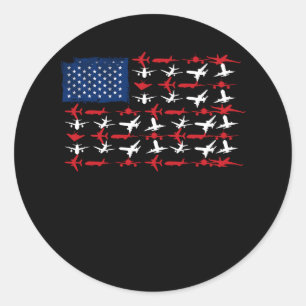 Sticker Rond Avion Pilote Avion américain Indicateur Avion Avia