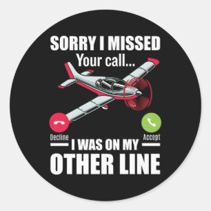 Sticker Rond Avion pilote d'avion Rc Avion radio contrôlé Avion