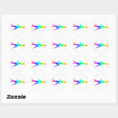 Sticker Rond Avion Rainbow (Feuille)